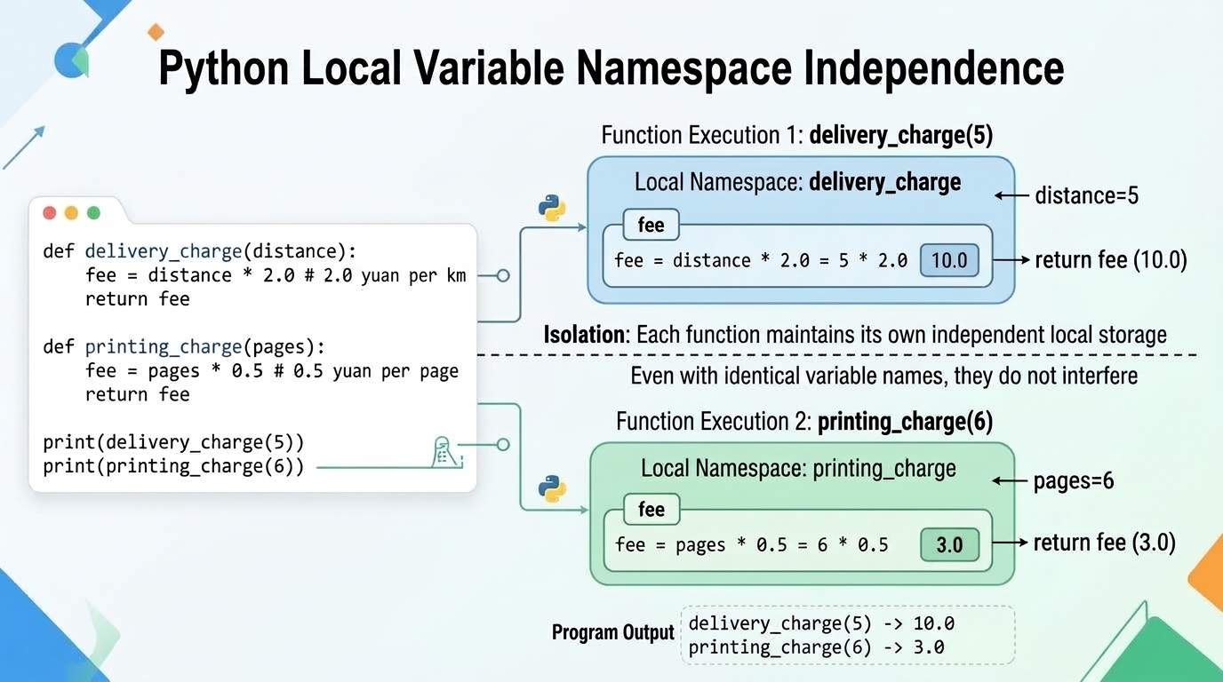 Python Local Variable Namespace Independence